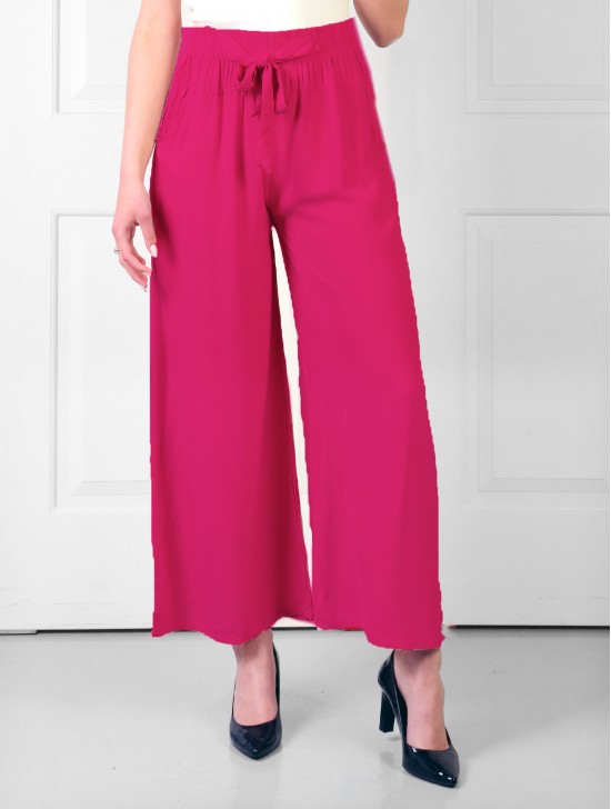 Bamboo Feeling Full Length Pants W/ Tie Belt and Pockets